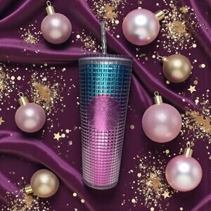 Starbucks 2021 Kaleidoscope Grid Tumbler 24oz Pink Blue Venti NWT
